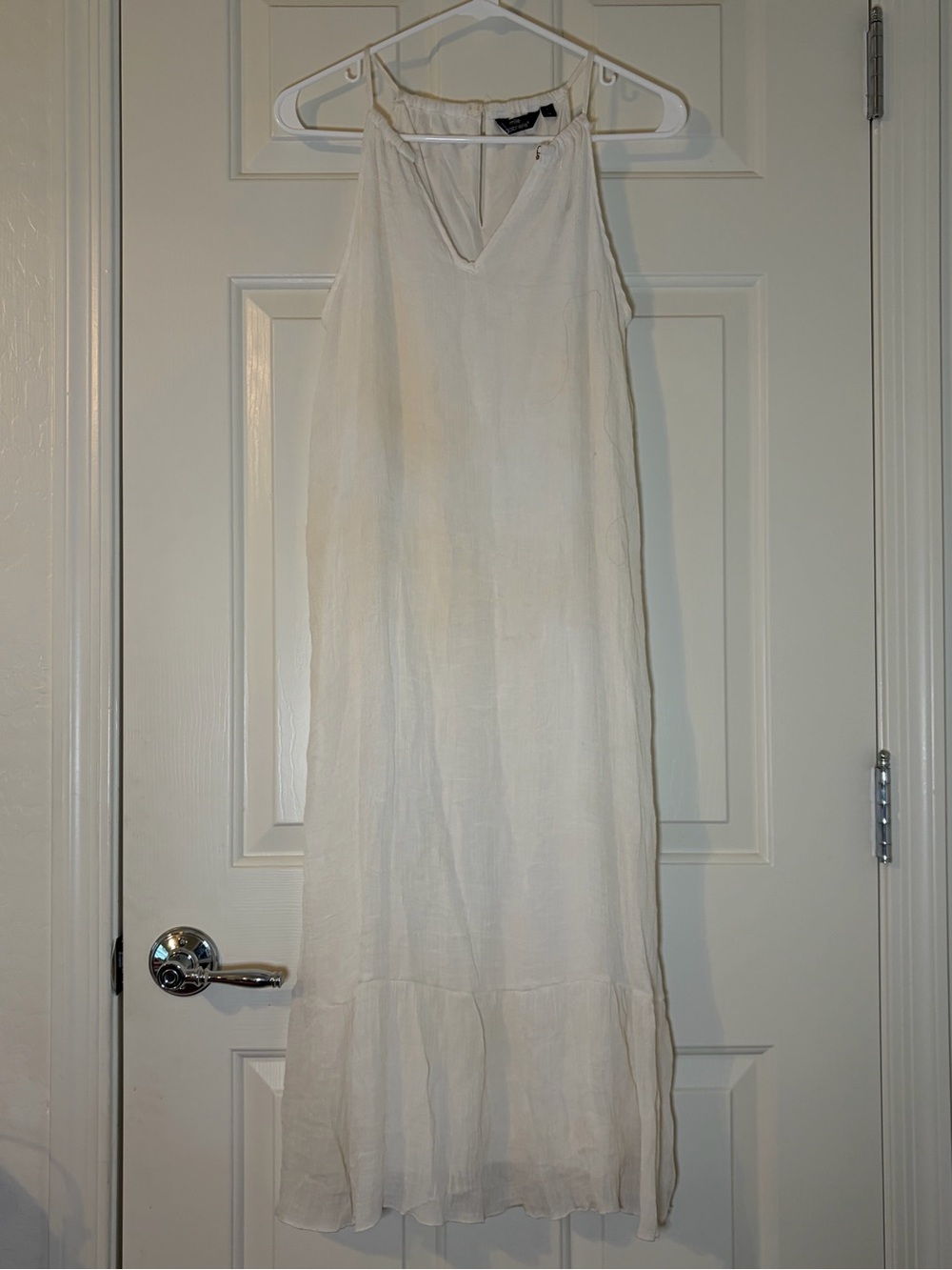 Women’s White Midi Dress - Lightweight Sleeveless - Picture 5 of 7